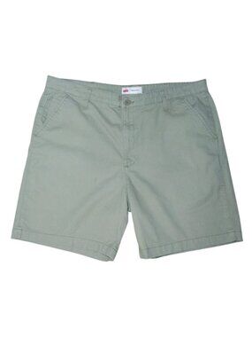 Wrangler Mens Beige Regular Fit Casual Shorts Size 38 Cotton Blend Flat Front.
